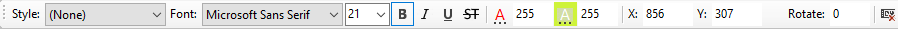 Text Properties Toolbar