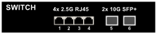 SWITCH 4x2,5G RJ45 2x10G SFP+