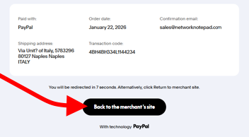 Back to the merchant's site